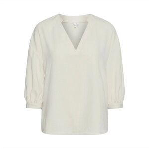 vero moda puff sleeve blouse with v neck white XS